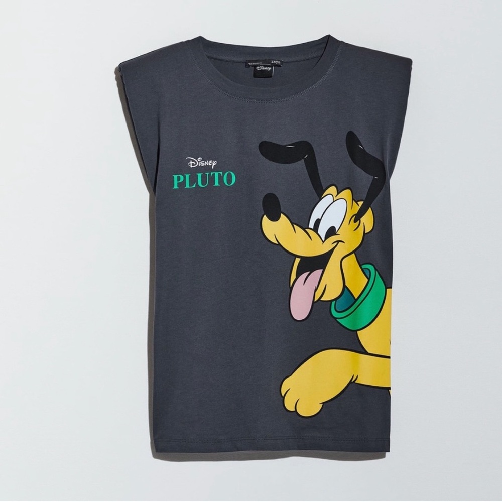 ZARA DISNEY SHOULDER PAD PLUTO TOP LARGE